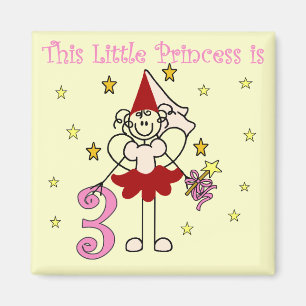 Aimant Fairy Princess 3e Anniversaire Tshirts et cadeaux
