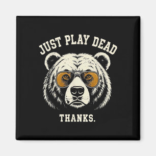 Aimant Fais le mort merci drôle ours grizzly portant