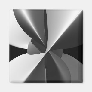 Aimant Faisceau Noir & Blanc fin Abstrait Fractal