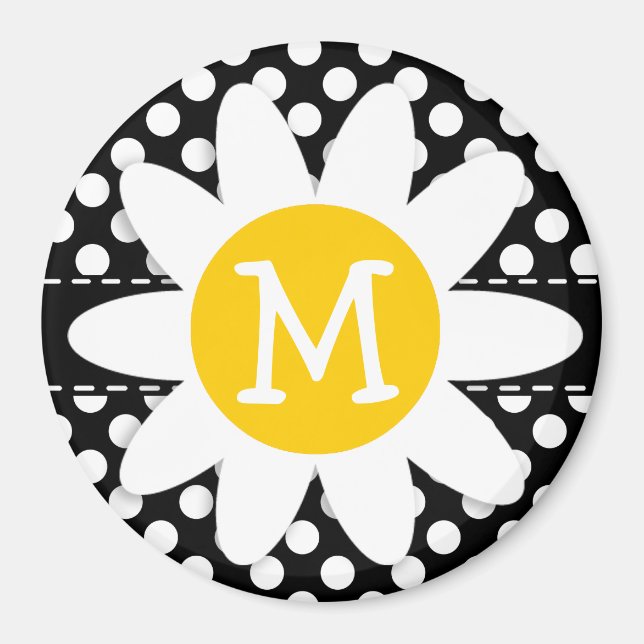 Aimant Faisée sur Pois noirs et blancs (Devant)