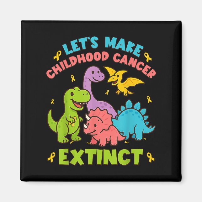 Aimant Faisons porter le cancer de l'enfant Dinosaures di (Devant)