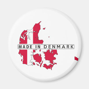Aimant fait en danemark pays plan forme drapeau étiquette