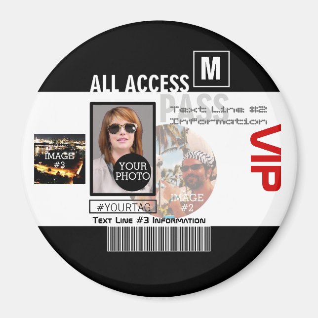 Aimant Faites votre propre VIP Pass 8 façons de personnal (Devant)