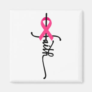 Aimant Faith Cross Guerrier Survivant Pink Ribbon Breast 