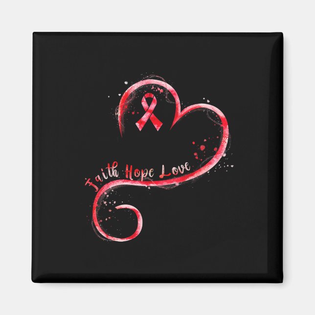 Aimant Faith Hope Love Burgundy Ribbon Cerveau Aneurysm A (Devant)
