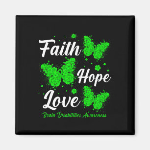 Aimant Faith Hope Love Cerveau Handicap Sensibilisation B