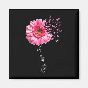 Aimant Faith Hope Love Pink Ribbon Daisy Flower Breast C