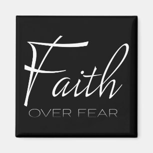 Aimant Faith Over Encouragement White