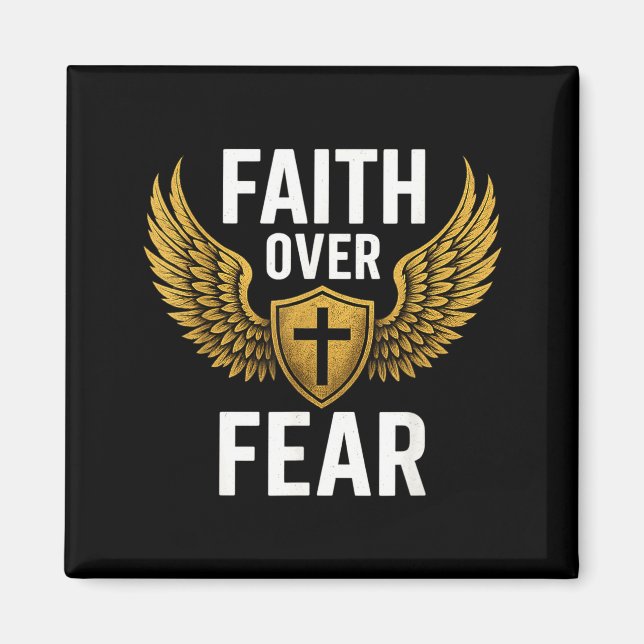 Aimant Faith Over Fear Gold  (Devant)