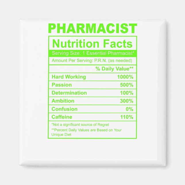 Aimant Faits nutritionnels des pharmaciens (Devant)