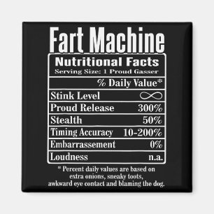 Aimant Faits Nutritionnels Machine à Pets Blagues de Papa