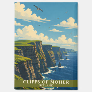 Aimant Falaises de Moher Irlande Comté de Clare Rétro Voy