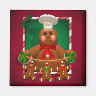 Aimant Famille de pain d'épices : Funny Baker