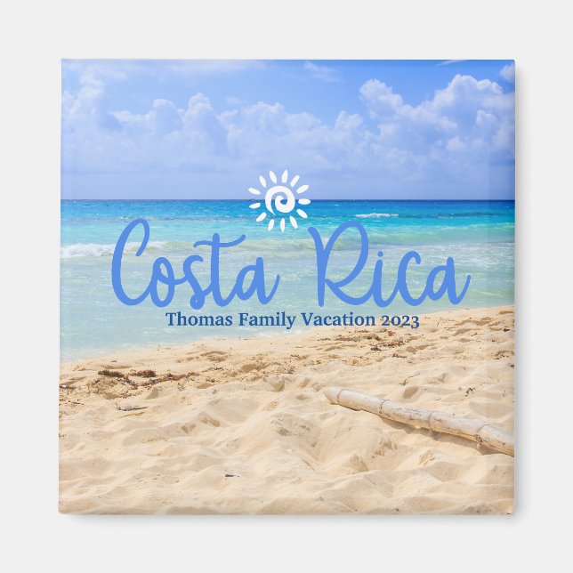 Aimant Famille personnalisée Costa Rica vacances Noël (Devant)