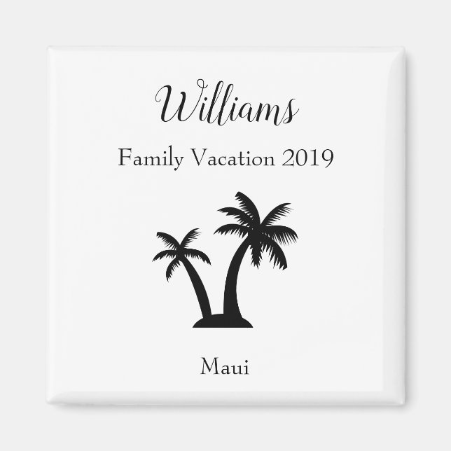 Aimant Famille Tropical Vacances Palm Tree Keepsaké (Devant)