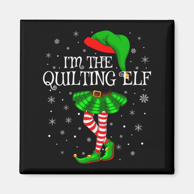 Aimant Family Matching Women Girls I'm The Quilting Elf C (Devant)