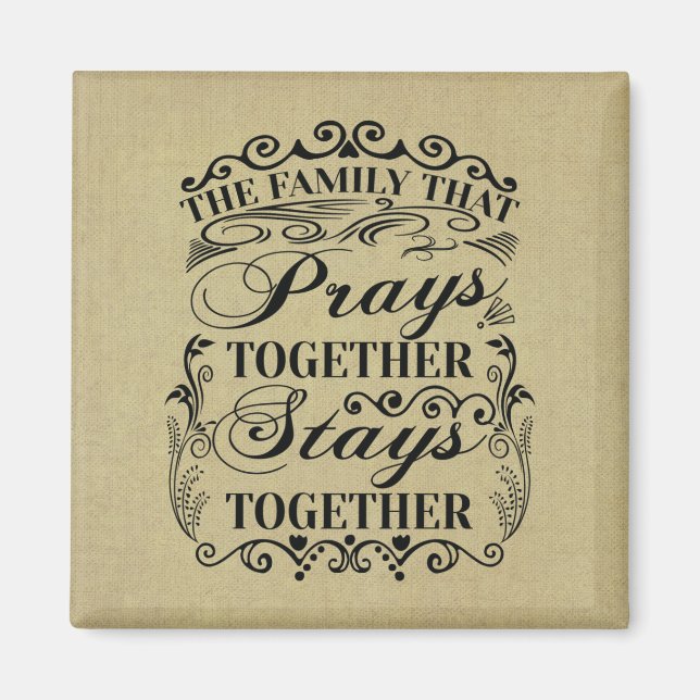 Aimant Family Prays Together Stays Bible Saying (Devant)