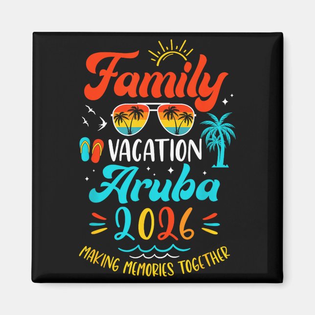 Aimant Family Vacation 2026 Aruba Matching Summer Vacatio (Devant)