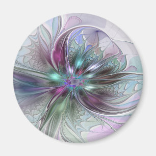 Aimant Fantaisie Abstraite Moderne Fleur Fractale Colorée