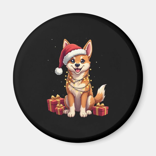 Aimant Fantastique lumière Noël Chapeau Tamaskan Chien No (Devant)