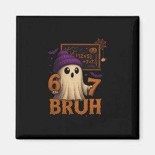 Aimant Fantôme de maths drôle 67 Bruh Halloween Mème Prof