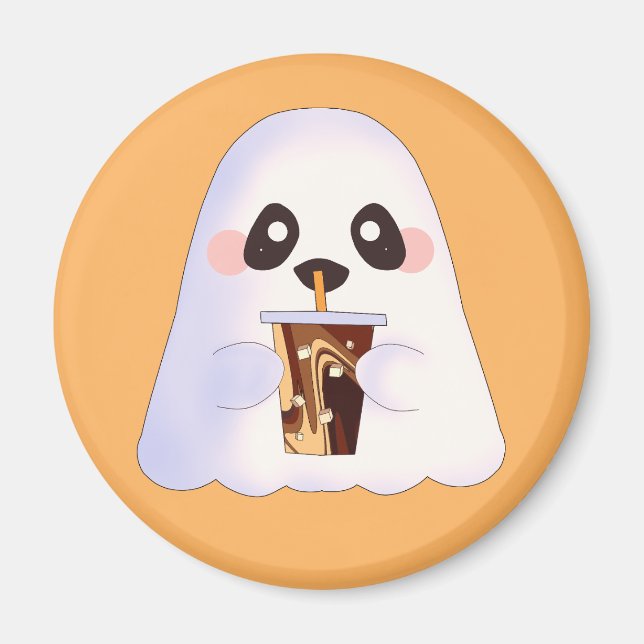 Aimant Fantôme éffrayant Avec Café Glacé (Devant)
