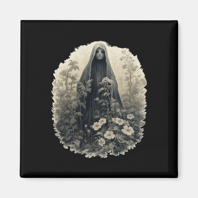 Aimant Fantôme Gothique Dans La Forêt Fantôme Floral Vint (Devant)