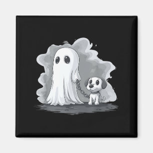 Aimant Fantôme tenant un chiot Costume drôle d'Halloween