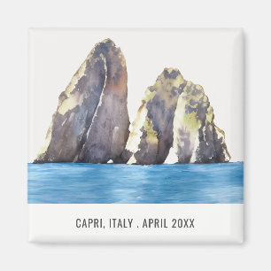 Aimant Faraglioni Rocks Capri Italie Aquarelle Voyage