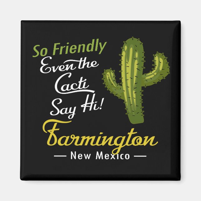 Aimant Farmington Cactus Funny Retro (Devant)