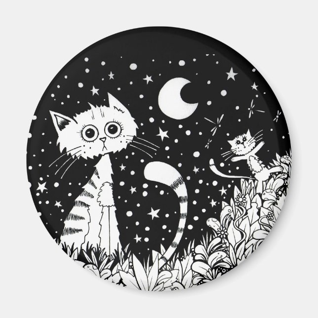 Aimant Fascination des chats (Devant)