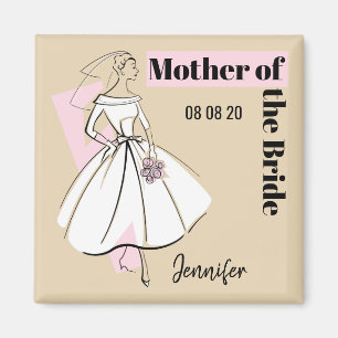 Aimant Fashion Bride Neutral Mère Mariée Date Nom