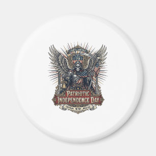 Aimant Faucheuse Chrome Patriotique Squelette & Re