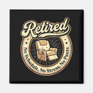 Aimant Fauteuil relax vintage retraité drôle de stress
