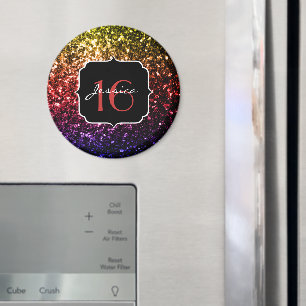 Aimant Faux de parties scintillant arc-en-ciel mousseux S