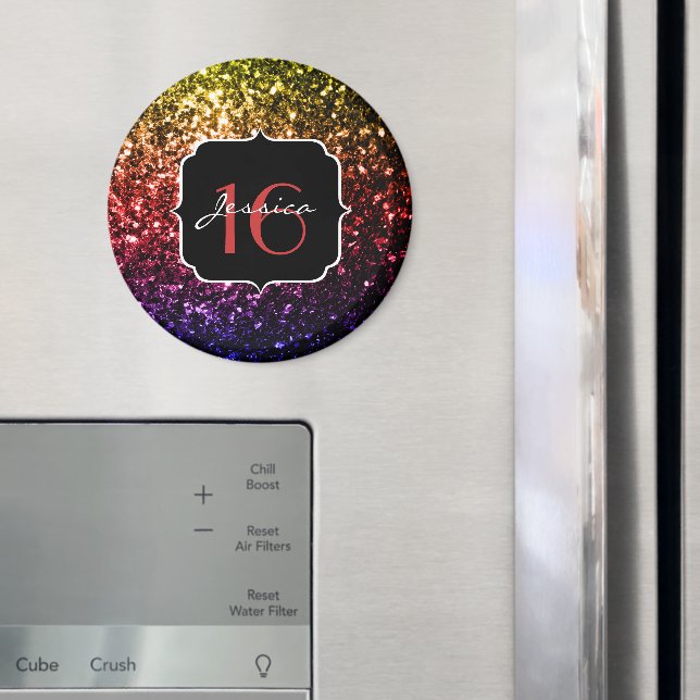 Aimant Faux de parties scintillant arc-en-ciel mousseux S (In situ (réfrigérateur))