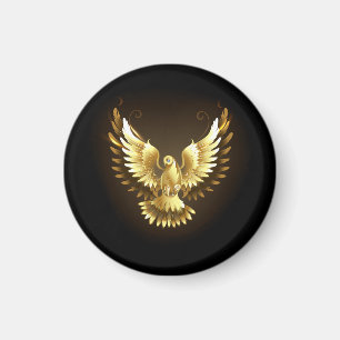 Aimant Faux Gold Foil Peace Dove en noir