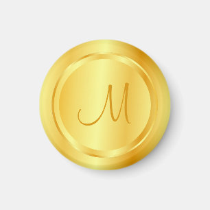 Aimant Faux Gold Moderne Monogramme Élégant Modèle