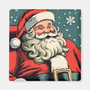Aimant Faux illustration Vintage Santa Claus SqM2