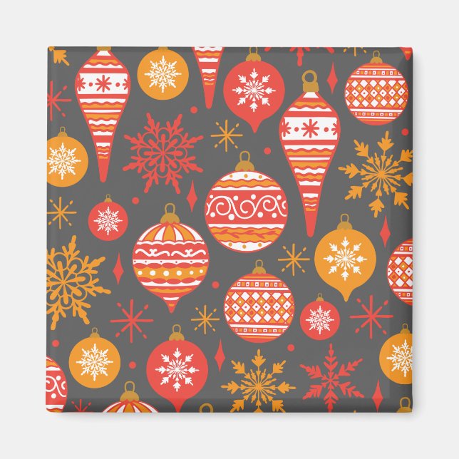 Aimant Faux Knit Motif Noël Personnalisé (Devant)