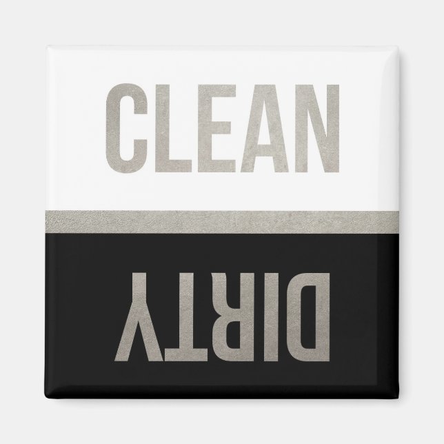 Aimant Faux Silver Foil Nettoyer Lave-vaisselle sale (Devant)