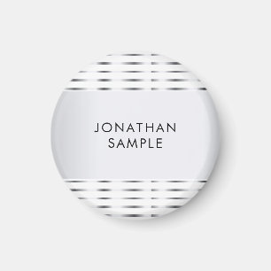 Aimant Faux Silver Glamour Elegant Modern Template