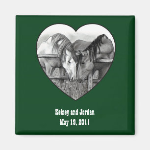 AIMANT FAVEUR DE MARIAGE : CHEVAUX : ACCROCHÉ : CRAYON,