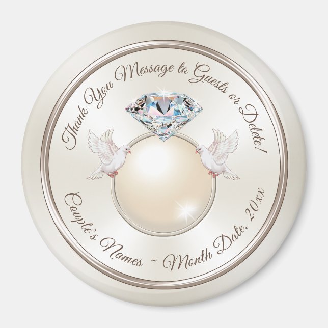 Aimant Faveurs de mariage en BULK pour les invités, Magne (Devant)