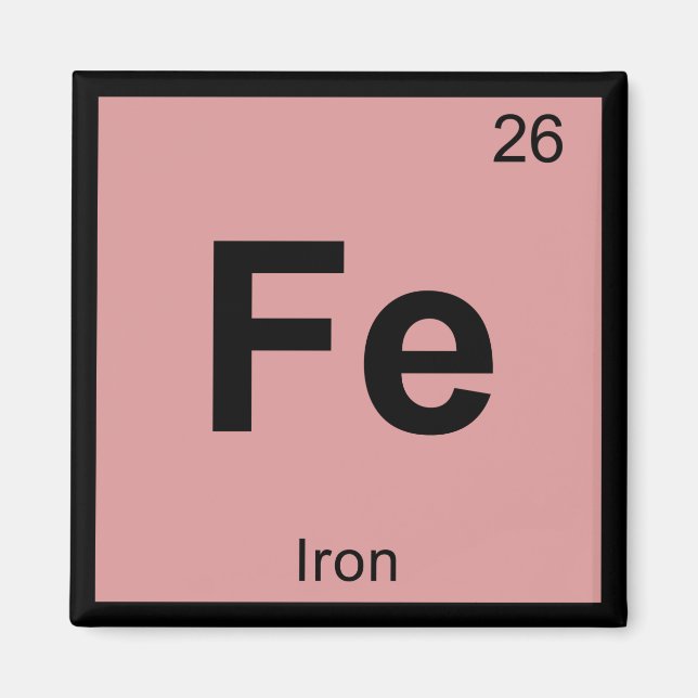 Aimant Fe - Chimie du fer Élément de symbole de table pér (Devant)