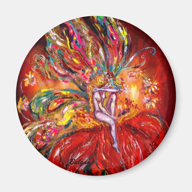 Aimant Fée en rouge (Devant)