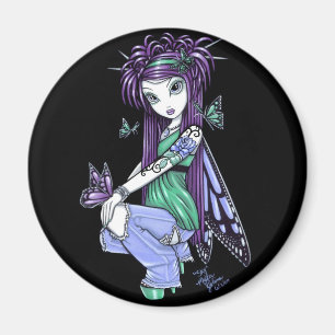 Aimant Fée Rose de papillon "Sky"