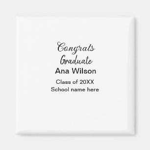 Aimant félicitations diplômé ajouter nom classe année sco