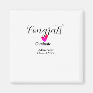 Aimant Félicitations diplômé nom promotion 20XX année cœu