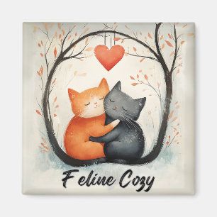 Aimant Feline Cosy Chats Doux Kitten Love Art